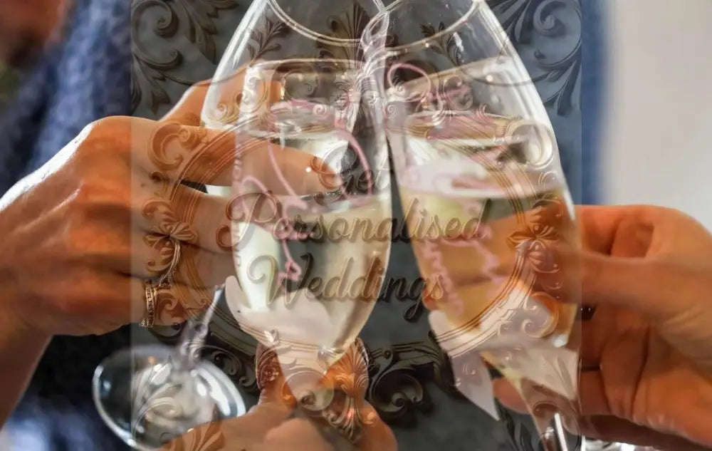 Personalised Champagne Flutes with bows